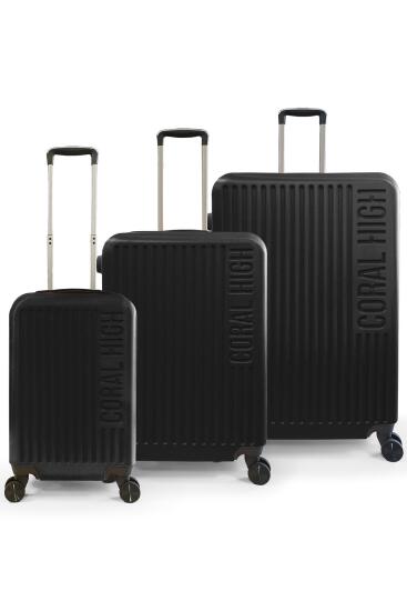 Coral High ABS Siyah 3'lü Valiz Seti 16400 