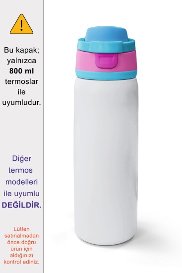 Coral High 800 ML Çelik Termos için Mavi Pembe Yedek Kapak ve Pipet Kiti 1916-K - 2