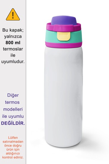 Coral High 800 ML Çelik Termos için Mor Pembe Su Yeşili Yedek Kapak ve Pipet Kiti 1915-K - 2