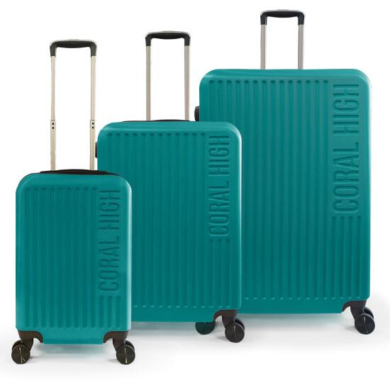 Coral High ABS Cam Göbeği 3'lü Valiz Seti 16470 