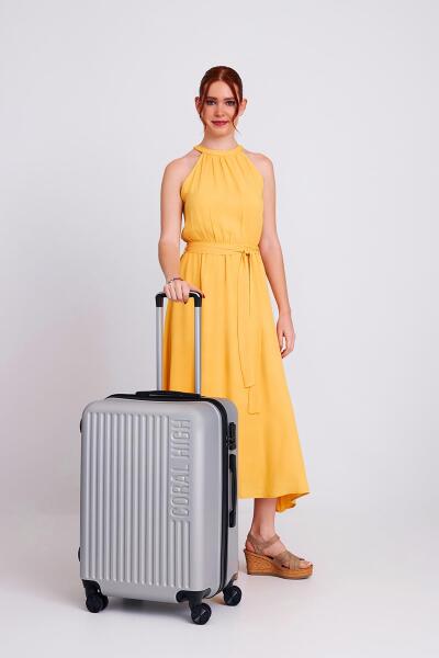 Coral High ABS Gümüş Orta Boy Valiz 16432 - 2