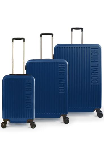 Coral High ABS Lacivert 3'lü Valiz Seti 16405 