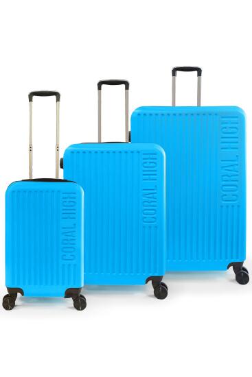 Coral High ABS Mavi 3'lü Valiz Seti 16425 - Coral High