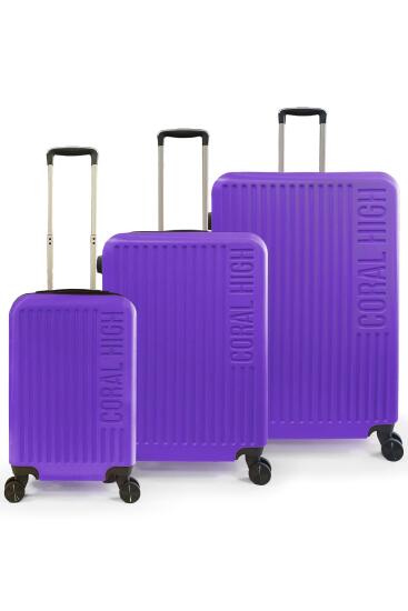 Coral High ABS Mor 3'lü Valiz Seti 16450 - Coral High