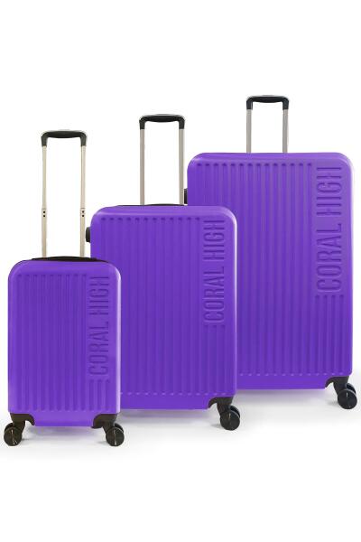 Coral High ABS Mor 3'lü Valiz Seti 16450 - 1
