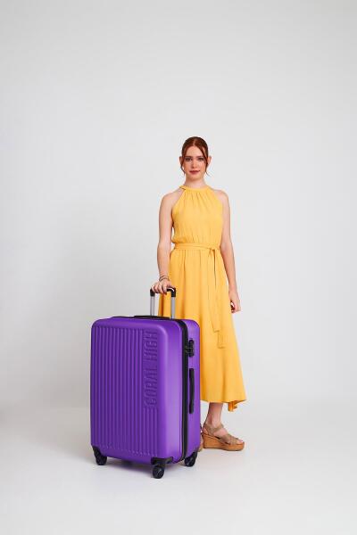 Coral High ABS Mor Büyük Boy Valiz 16453 - 2