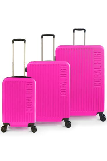 Coral High ABS Pembe 3'lü Valiz Seti 16415 - Coral High