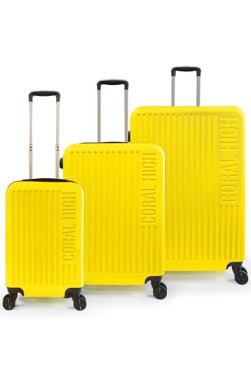 Coral High ABS Sarı 3'lü Valiz Seti 16455 