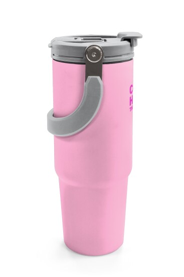 Coral High Açık Pembe Pipetli ve Direkt İçim Çelik Termos 900 ml 38751 - 6