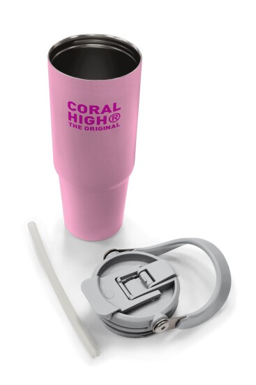 Coral High Açık Pembe Pipetli ve Direkt İçim Çelik Termos 900 ml 38751 - 8