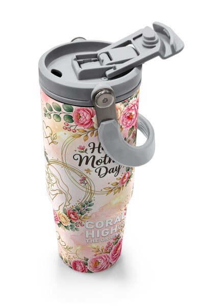 Coral High Anneler Gününe Özel Anne Erkek Çocuk Desenli Pipetli ve Direkt İçim Çelik Termos 900 ml 38763 - 3