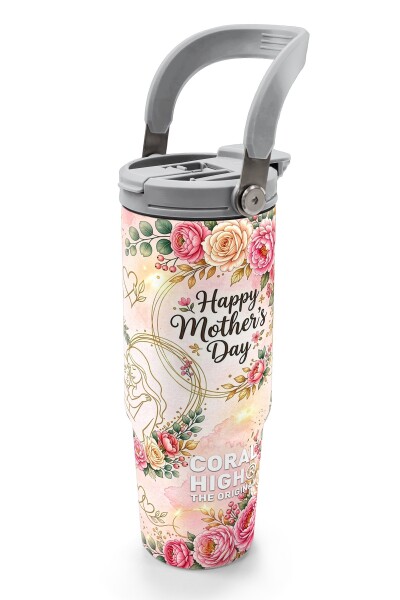 Coral High Anneler Gününe Özel Anne Erkek Çocuk Desenli Pipetli ve Direkt İçim Çelik Termos 900 ml 38763 - 4