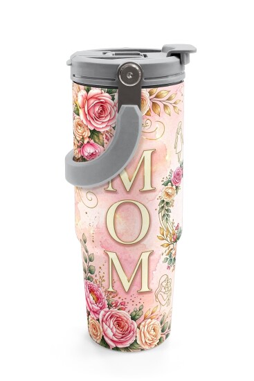 Coral High Anneler Gününe Özel Anne Erkek Çocuk Desenli Pipetli ve Direkt İçim Çelik Termos 900 ml 38763 - 6