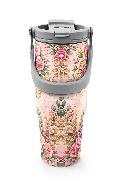 Coral High Anneler Gününe Özel Anne Erkek Çocuk Desenli Pipetli ve Direkt İçim Çelik Termos 900 ml 38763 - 7