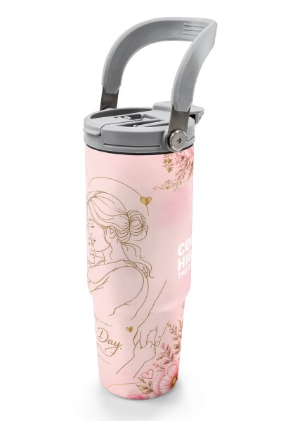 Coral High Anneler Gününe Özel Anne Erkek Çocuk Desenli Pipetli ve Direkt İçim Çelik Termos 900 ml 38764 - 4