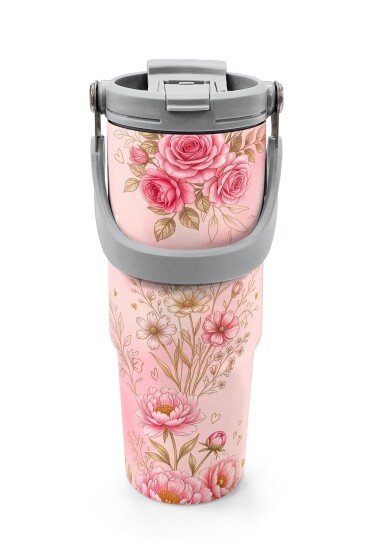 Coral High Anneler Gününe Özel Anne Erkek Çocuk Desenli Pipetli ve Direkt İçim Çelik Termos 900 ml 38764 - 7