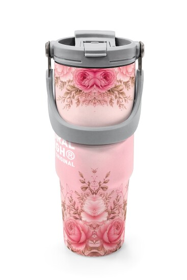 Coral High Anneler Gününe Özel Anne Kız Çocuk Desenli Pipetli ve Direkt İçim Çelik Termos 900 ml 38762 - 7