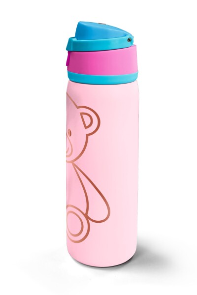 Coral High Ayıcık Desenli Pipetli ve Direkt İçim Çelik Termos 800 ml 38590 - 5