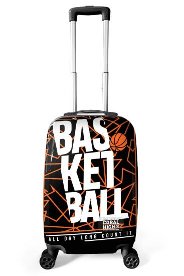 Coral High Basketbol Desenli Kabin Boy Valiz (50cm) 16545 