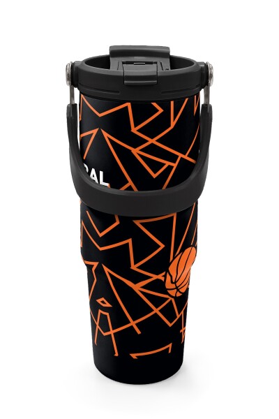 Coral High Basketbol Desenli Pipetli ve Direkt İçim Çelik Termos 900 ml 38743 - 7