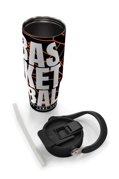 Coral High Basketbol Desenli Pipetli ve Direkt İçim Çelik Termos 900 ml 38743 - 8