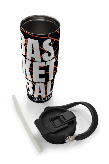 Coral High Basketbol Desenli Pipetli ve Direkt İçim Çelik Termos 900 ml 38743 - 8