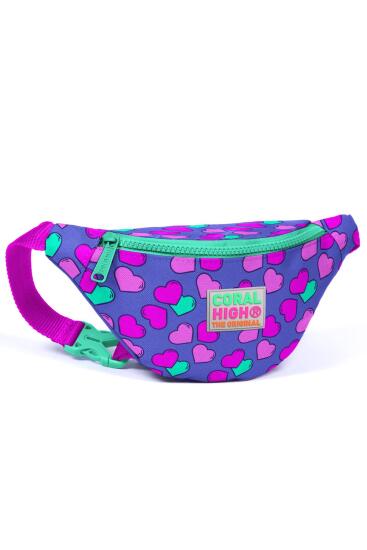 Coral High Kids Lavanta Pembe Kalp Desenli Bel Çantası 22559 - 1
