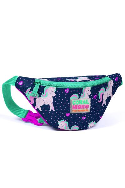 Coral High Kids Lacivert Pembe Unicorn Desenli Bel Çantası 22567 - 1