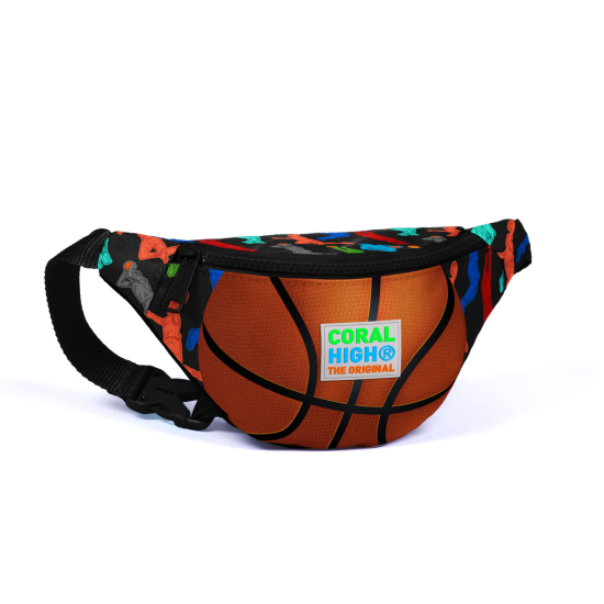 Coral High Kids Siyah Basketbol Desenli Bel Çantası 22577 - 1