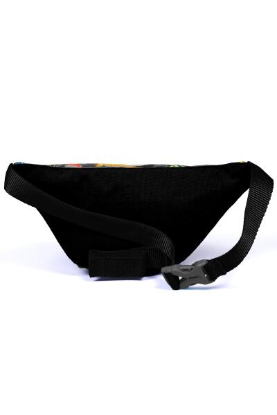 Coral High Kids Koyu Gri Siyah Kamuflaj Dinozor Desenli Bel Çantası 22582 - 2