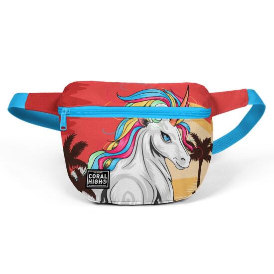 Coral High Hardal Kahverengi Unicorn Desenli Bel Çantası 22589 - Coral High