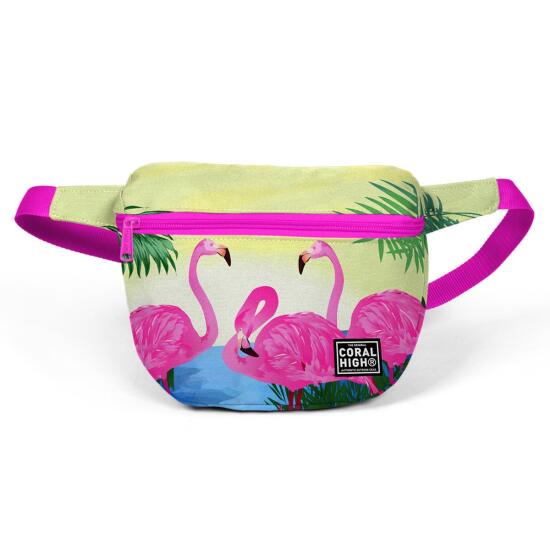 Coral High Pembe Flamingo Desenli Bel Çantası 22592 - CORAL HIGH