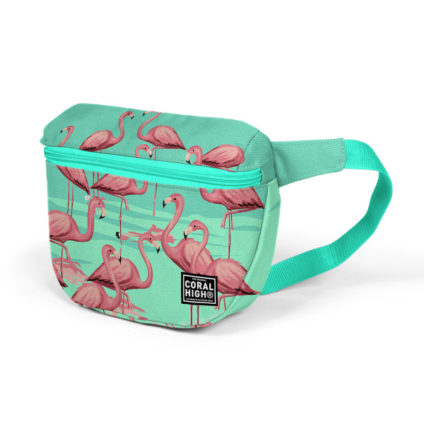 Coral High Su Yeşili Flamingo Desenli Bel Çantası 22600 - 2