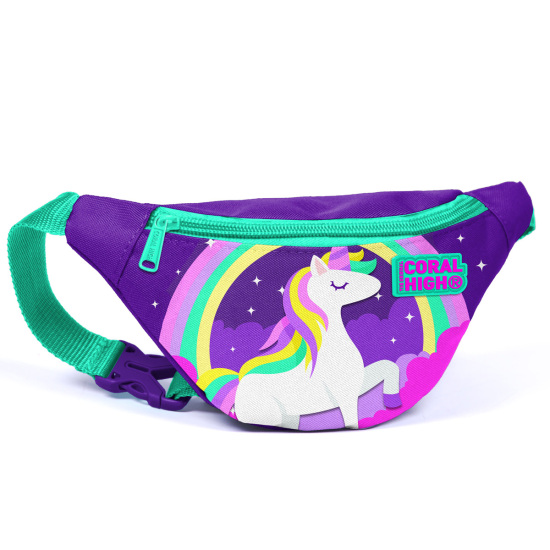 Coral High Kids Mor Su Yeşili Unicorn Desenli Bel Çantası 22638 