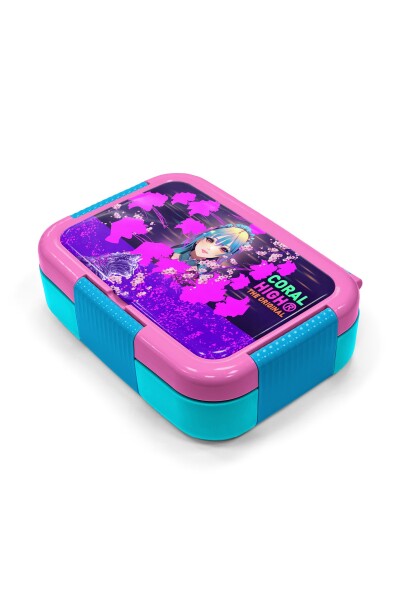 Coral High Kids Mor Pembe Anime Kedi Desenli Paslanmaz Çelik Beslenme Kabı 39261 - 2