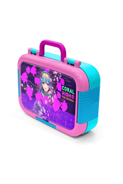 Coral High Kids Mor Pembe Anime Kedi Desenli Paslanmaz Çelik Beslenme Kabı 39261 - 4