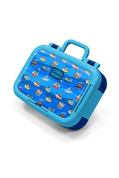 Coral High Kids Lacivert Mavi Gemi Desenli Paslanmaz Çelik Beslenme Kabı 39296 - 1