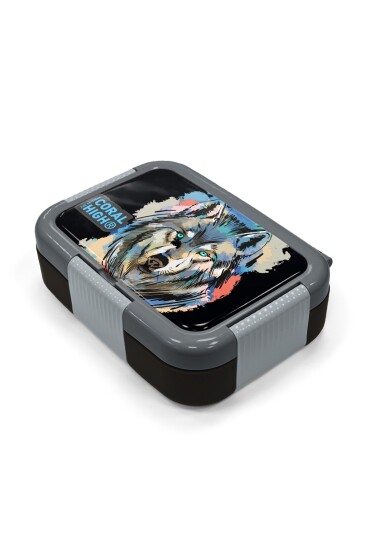 Coral High Kids Siyah Kurt Desenli Paslanmaz Çelik Beslenme Kabı 39356 - 2