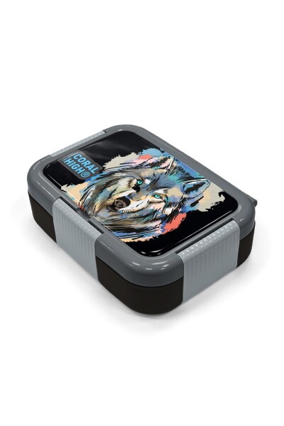 Coral High Kids Siyah Kurt Desenli Paslanmaz Çelik Beslenme Kabı 39356 - 2