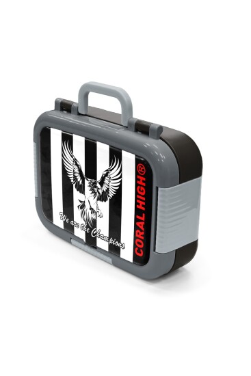 Coral High Kids Siyah Beyaz Kartal Taraftar Desenli Paslanmaz Çelik Beslenme Kabı 39372 - 4