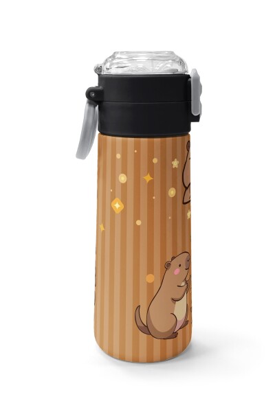 Coral High Kids Kapibara Desenli Pipetli ve Direkt İçim Çelik Termos 500 ml 31790 - 2
