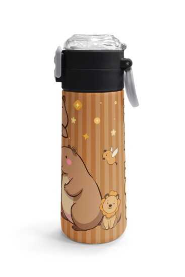 Coral High Kids Kapibara Desenli Pipetli ve Direkt İçim Çelik Termos 500 ml 31790 - 3