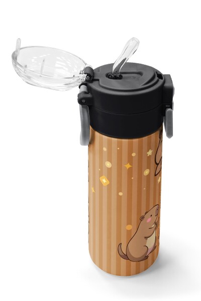 Coral High Kids Kapibara Desenli Pipetli ve Direkt İçim Çelik Termos 500 ml 31790 - 5