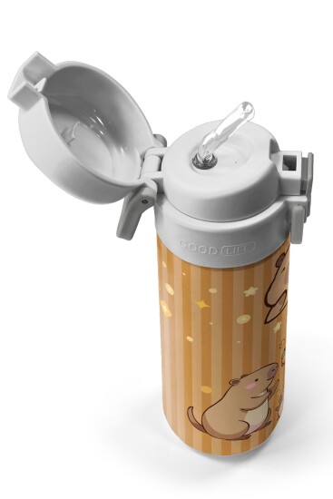 Coral High Kids Kapibara Desenli Pipetli ve Direkt İçim Çelik Termos 500 ml 31790 - 2