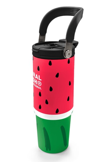 Coral High Kids Kırmızı Yeşil Karpuz Desenli Pipetli ve Direkt İçim Çelik Termos 900 ml 38745 - 4