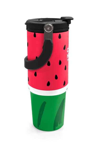 Coral High Kids Kırmızı Yeşil Karpuz Desenli Pipetli ve Direkt İçim Çelik Termos 900 ml 38745 - 6