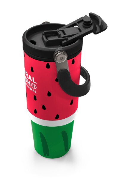 Coral High Kids Kırmızı Yeşil Karpuz Desenli Pipetli ve Direkt İçim Çelik Termos 900 ml 38745 - 3