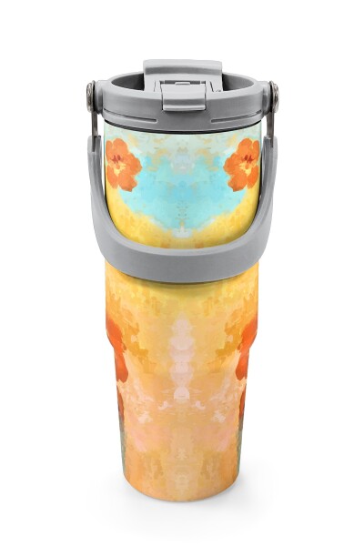 Coral High Çicek Desenli Pipetli ve Direkt İçim Çelik Termos 900 ml 38739 - 7