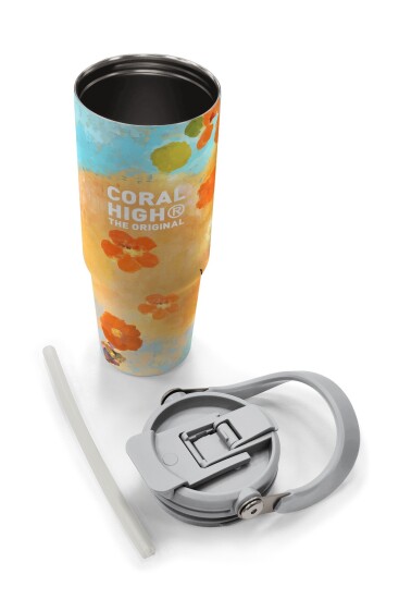 Coral High Çicek Desenli Pipetli ve Direkt İçim Çelik Termos 900 ml 38739 - 8