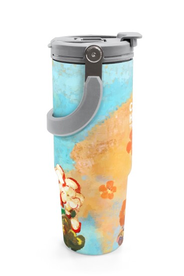 Coral High Çicek Desenli Pipetli ve Direkt İçim Çelik Termos 900 ml 38739 - 6